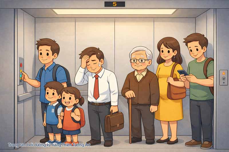 ứng xử trong thang máy