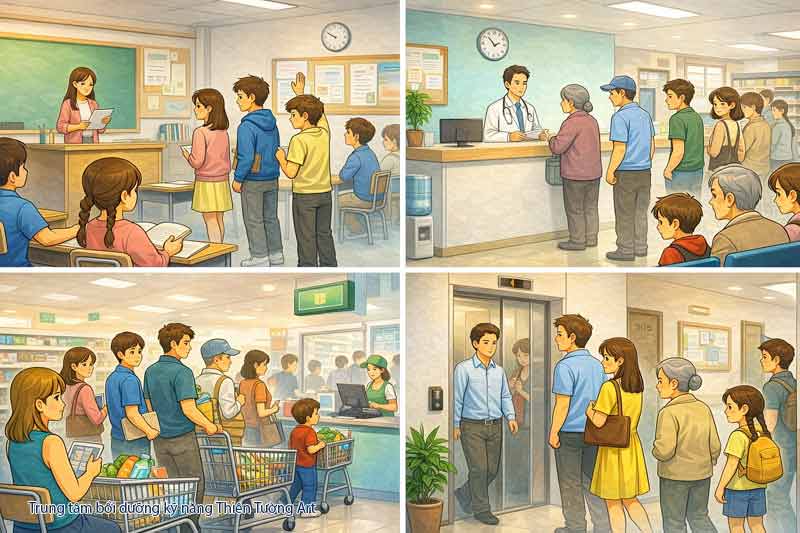 ứng xử khi chờ đợi