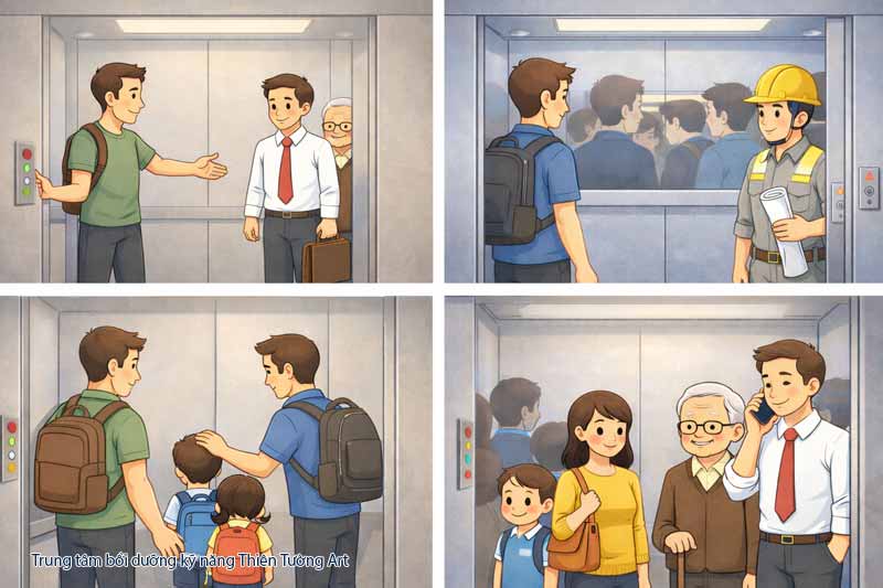 ứng xử trong thang máy
