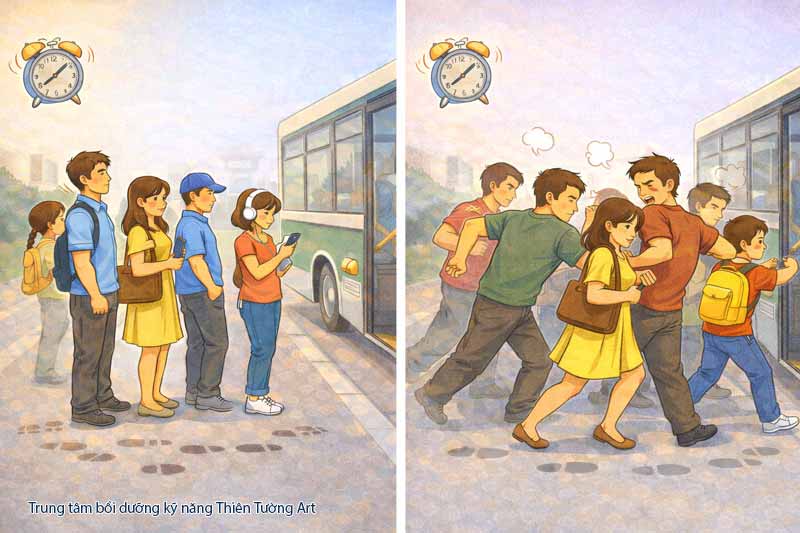 ứng xử khi chờ đợi